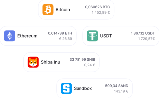 Multiple crypto and fiat accounts icons